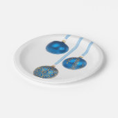 Blauwe kerstversiering 7-inch Bord (Gekanteld)