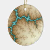 Blauwe kerstversiering keramisch ornament (Links)