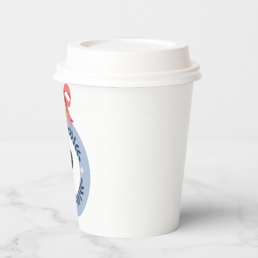 Blauwe kerstversiering papieren bekers (Links)