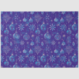 Blauwe kerstversiering tissuepapier