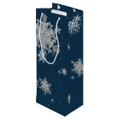 Blauwe kerstversiering Wine Gift Bag Wijn Cadeautas (Achterkant Gekanteld)