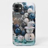 Blauwe kerstversieringen iPhone draagtas Case-Mate iPhone Case (Achterkant)