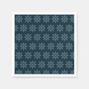 Blauwe kerstwinter feestdagen sneeuwvlok servet