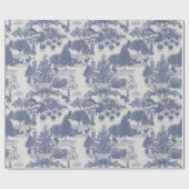 Blauwe Kerstwinter Wonderland | GEMIDDELD Cadeaupapier (Vlak)