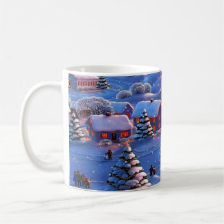 Blauwe Kerstwinter Wonderland Snow Koffiemok