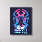 Blauwe kever retrowave versus grafisch canvas afdruk (Voorkant)