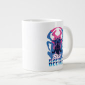 Blauwe kever retrowave versus grafisch extra grote beker (Voorkant rechts)