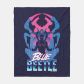 Blauwe kever retrowave versus grafisch fleece deken (Voorkant)