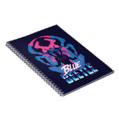 Blauwe kever retrowave versus grafisch notitieboek (Rechterzijde)