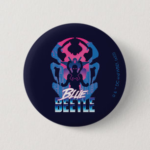 Blauwe kever retrowave versus grafisch ronde button 5,7 cm