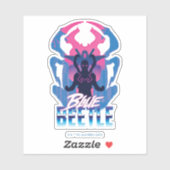Blauwe kever retrowave versus grafisch sticker (Vel)