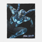 Blauwe kever springende karakter kunst fleece deken (Voorkant)