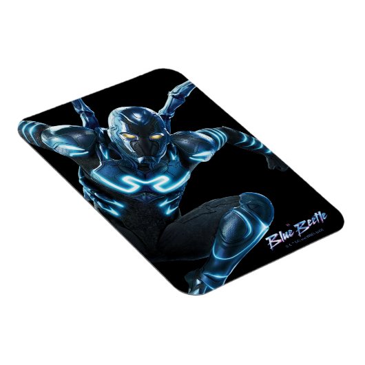 Blauwe kever springende karakter kunst magneet (Rechterzijde)