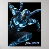 Blauwe kever springende karakter kunst poster (Voorkant)