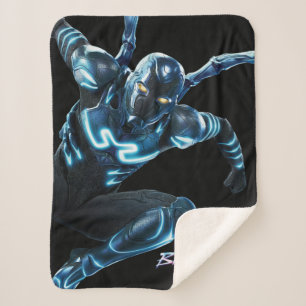 Blauwe kever springende karakter kunst sherpa deken