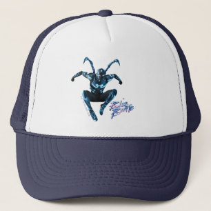Blauwe kever springende karakter kunst trucker pet