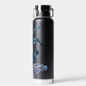 Blauwe kever springende karakter kunst waterfles (Achterkant)