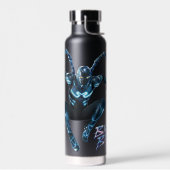 Blauwe kever springende karakter kunst waterfles (Links)