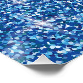 Blauwe kiekenglitter perfect poster (Hoek)