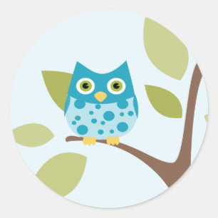 Blauwe kieuwen in een boom ronde sticker