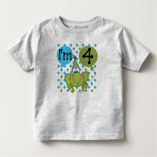 Blauwe kikker 4th Birthday Kinder Shirts