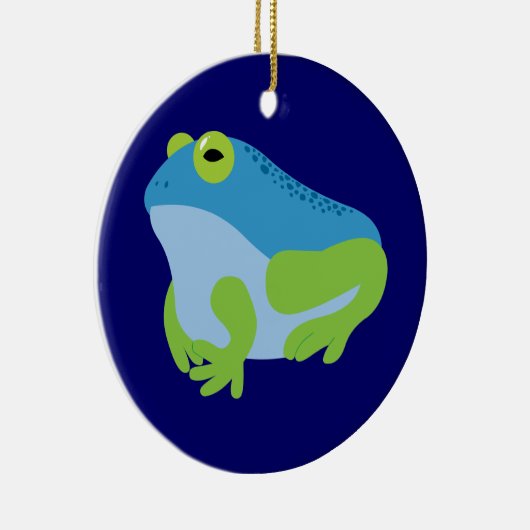 Blauwe kikker keramisch ornament (Rechts)