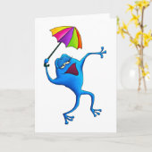 Blauwe kikker met baarmoeder kaart (Gele Bloem)