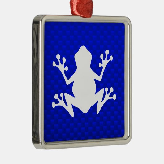 Blauwe kikker metalen ornament (Rechts)