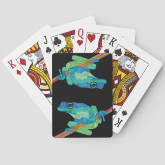 Blauwe kikker pokerkaarten