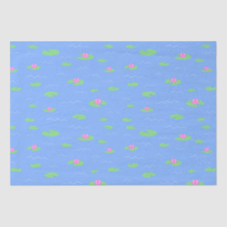 Blauwe Kikkervijver met Lily Pad Print tissuepapie Tissuepapier