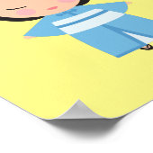 Blauwe Kimono Japanse Pop   Poster (Hoek)