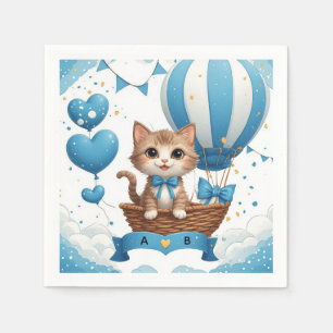 Blauwe Kitten Baby Shower Wensen 🐱 Servet