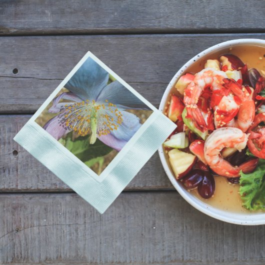 Blauwe klaproos bloesem servet