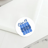 Blauwe klasse van Afstuderen Ronde Sticker