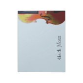 Blauwe klassieke muziek Violin Notitieblok (Gedraaid)