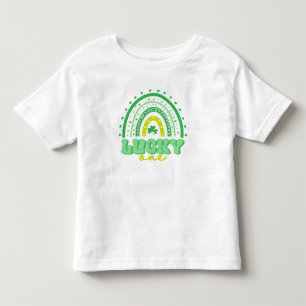 Blauwe klaver en regenbooggeluk een eerste verjaar kinder shirts