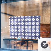 Blauwe klaver raamsticker (Cafe Raam)