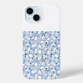 Blauwe kleur doodle ontwerp achterklep Case-Mate iPhone case (Achterkant)