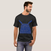 Blauwe kleur in het algemeen afgedrukt op t-shirt (Voorkant volledig)
