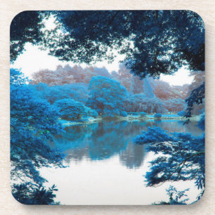 Blauwe kleur is cool, unieke natuur, meer bier onderzetter
