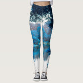 Blauwe kleur is cool, unieke natuur, meer leggings (Voorkant)