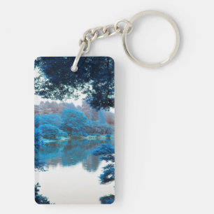 Blauwe kleur is cool, unieke natuur, meer sleutelhanger