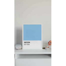 Blauwe kleur Moon Song - Full Width Perfect Poster