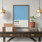 Blauwe kleur Moon Song - Full Width Perfect Poster