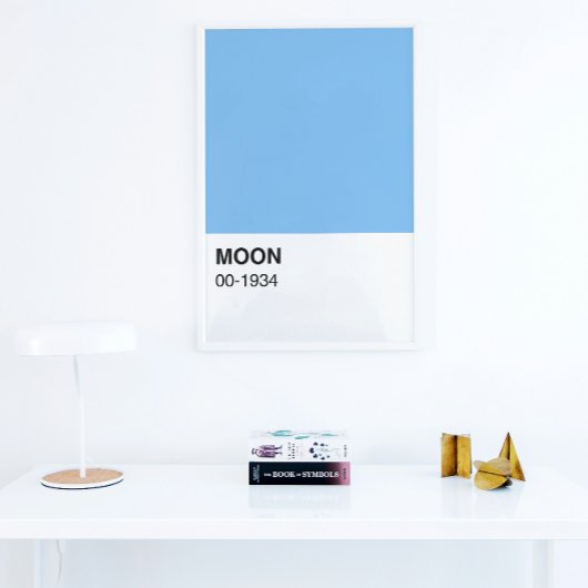 Blauwe kleur Moon Song - Full Width Perfect Poster