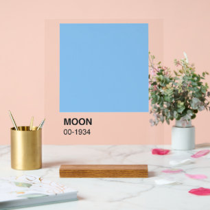 Blauwe kleur Moon Song - Heldere achtergrond Acryl Bord
