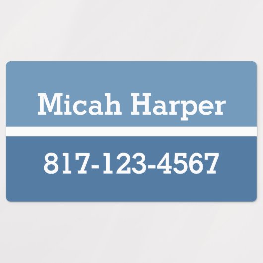 Blauwe Kleurenblok Zelfklevende Etiketrechthoek Labels (Design 1)