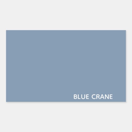Blauwe kleurnaam voor kraanblauw rechthoekige sticker (Voorkant)