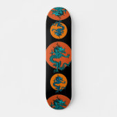Blauwe Kleurrijke Traditionele Chinese Draak in Ma Skateboard (Voorkant)