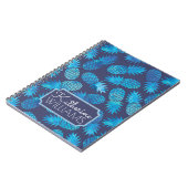 Blauwe kleurstof anananas | Jouw namen toevoegen Notitieboek (Linkerzijde)